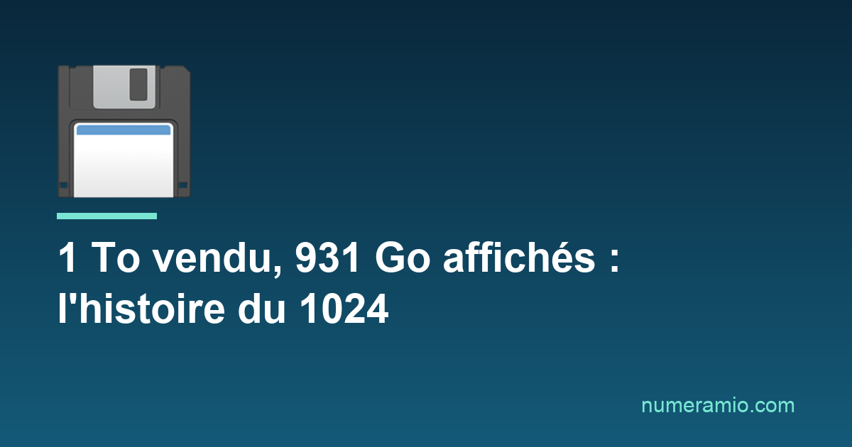 Pourquoi votre disque de 1 To n'affiche que 931 Go : l'histoire du 1024 : illustration